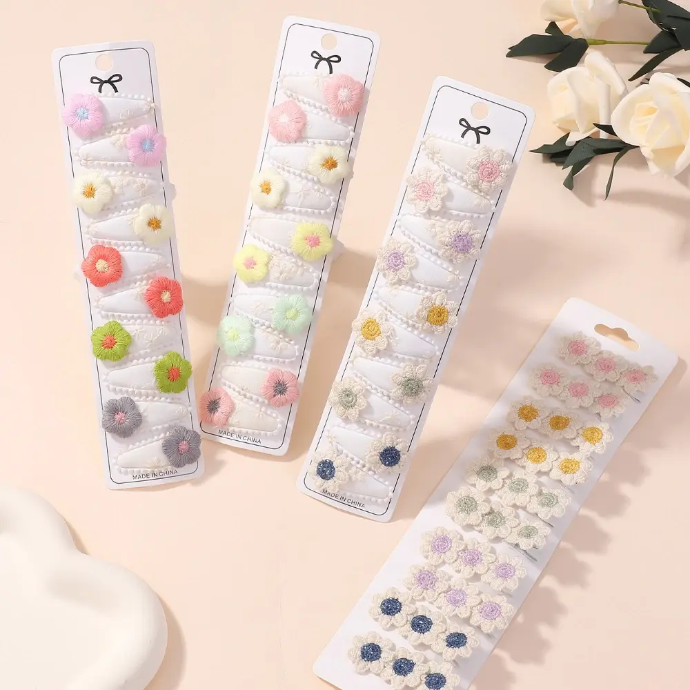RAINBOW BOWS 10Pcs Cute Hair Clip Mini Flower Hairpins for Toddler Children Girl Lovely BB Clips Headwear Accessories Gifts