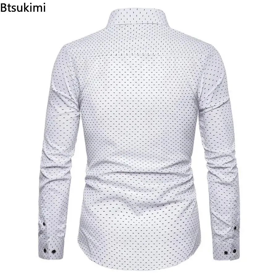 2025 Classic Striped Casual Shirts for Men Fashion Slim Fit Business Social Shirt Men's Long-sleeve Single Breasted Formal Shirt