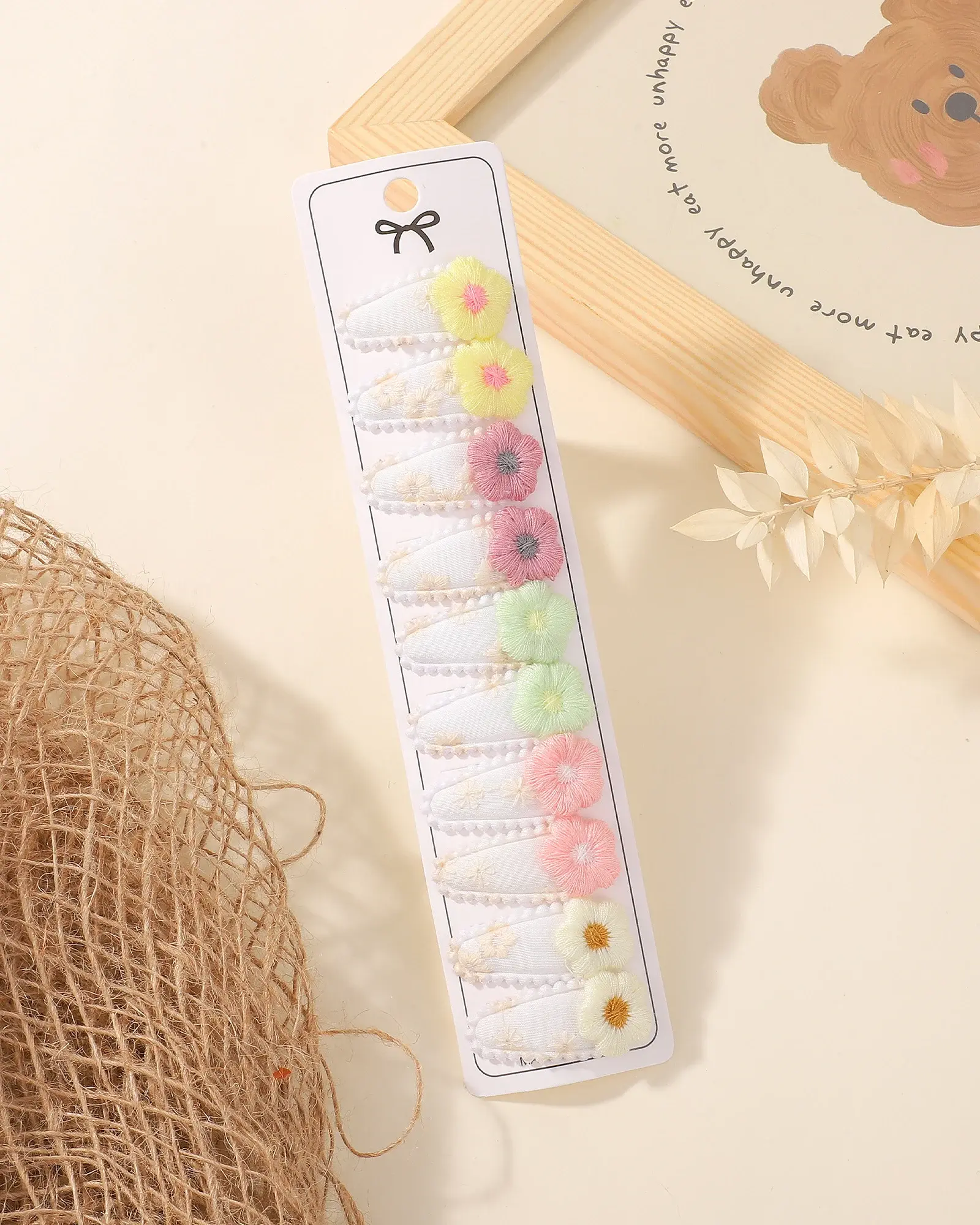 RAINBOW BOWS 10Pcs Cute Hair Clip Mini Flower Hairpins for Toddler Children Girl Lovely BB Clips Headwear Accessories Gifts