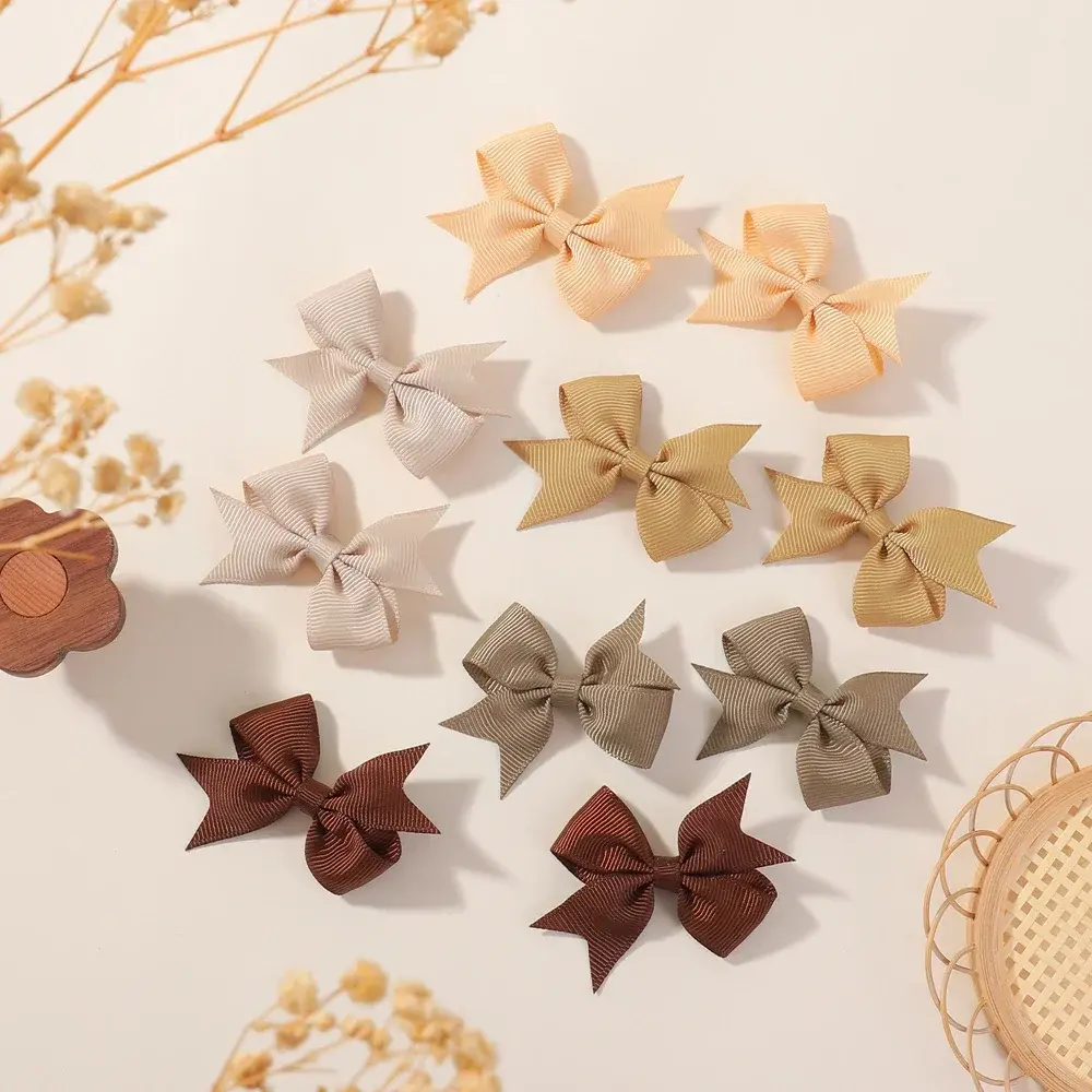 RAINBOW BOWS 40/20Pcs 2.3'' Classical Ribbon Bowknot Hair Clips for Girls Handmade Bows Hairgripes Hair Accessories Wholesale