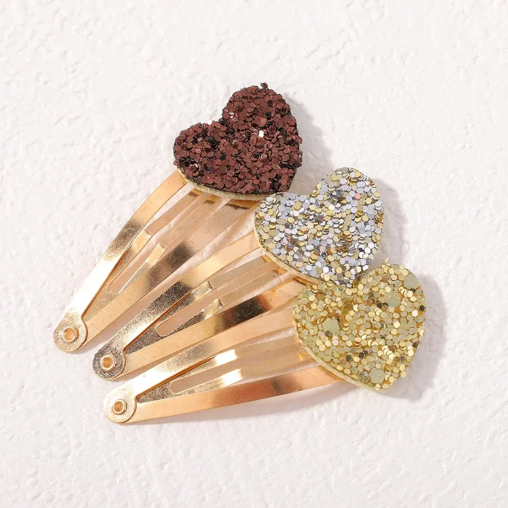 RAINBOW BOWS 16/20Pcs Glitter Heart Star BB Handmade Hair Clips for Girl Hairpins Shining Barrettes Headwear Hair Accessories