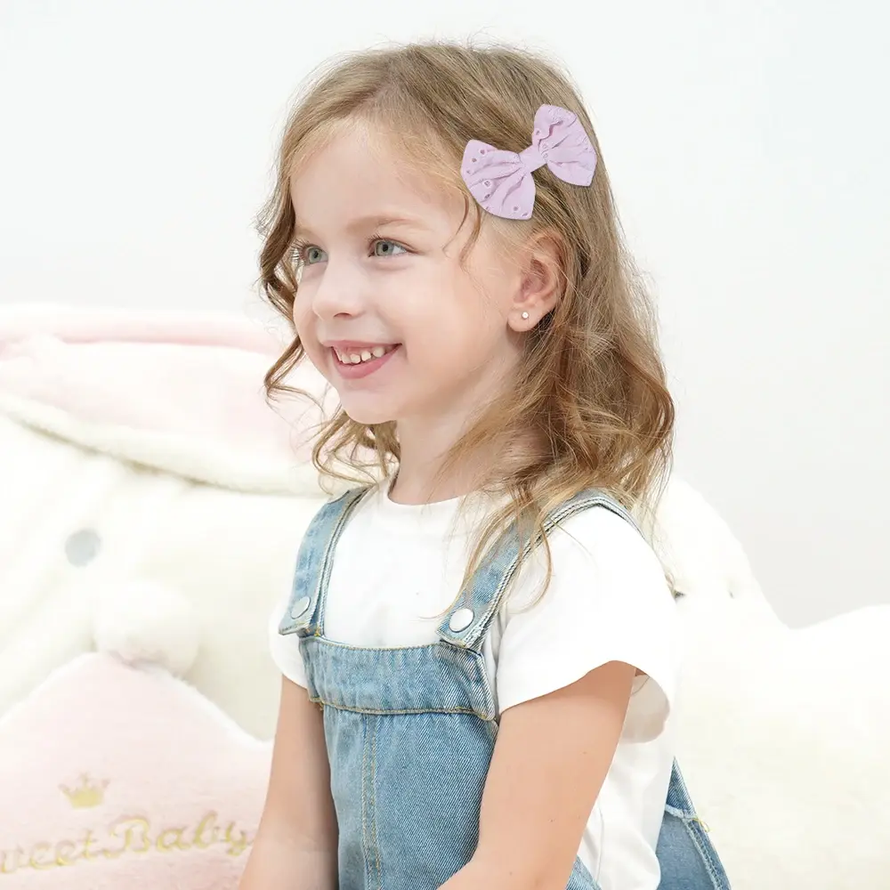 10Pcs/Set Fashion Bows Hairgripes Cotton Embroidery Hair Bow Hair Clip for Sweet Girl Kids Lovely Hairpins Headwear Sets Gift