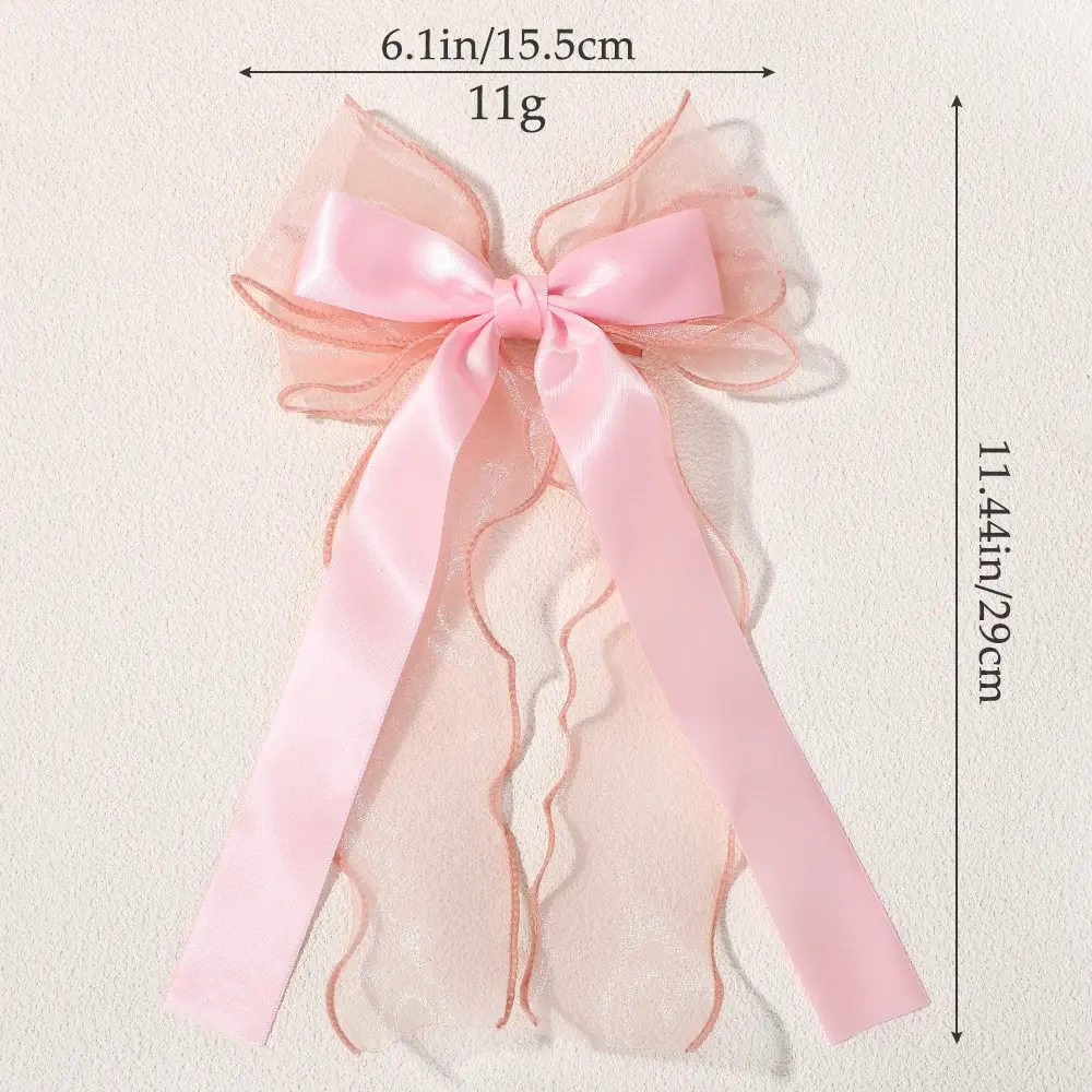 RAINBOW BOWS 1Pcs Elegant Hair Clip for Womens Hairgripe Sweet Yarn Side Stain Bowknot Hairpin Boutique Girls Dress Up Headwear