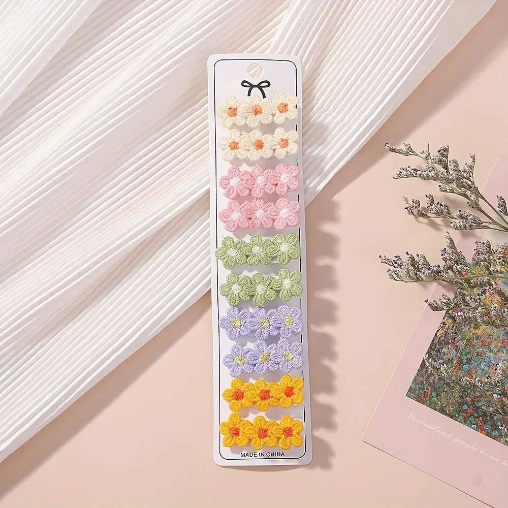 RAINBOW BOWS 10Pcs Cute Mini Flower Hair Clip Hairpins for Toddler Children Girl Lovely Clips Barrettes Headwear Accessories