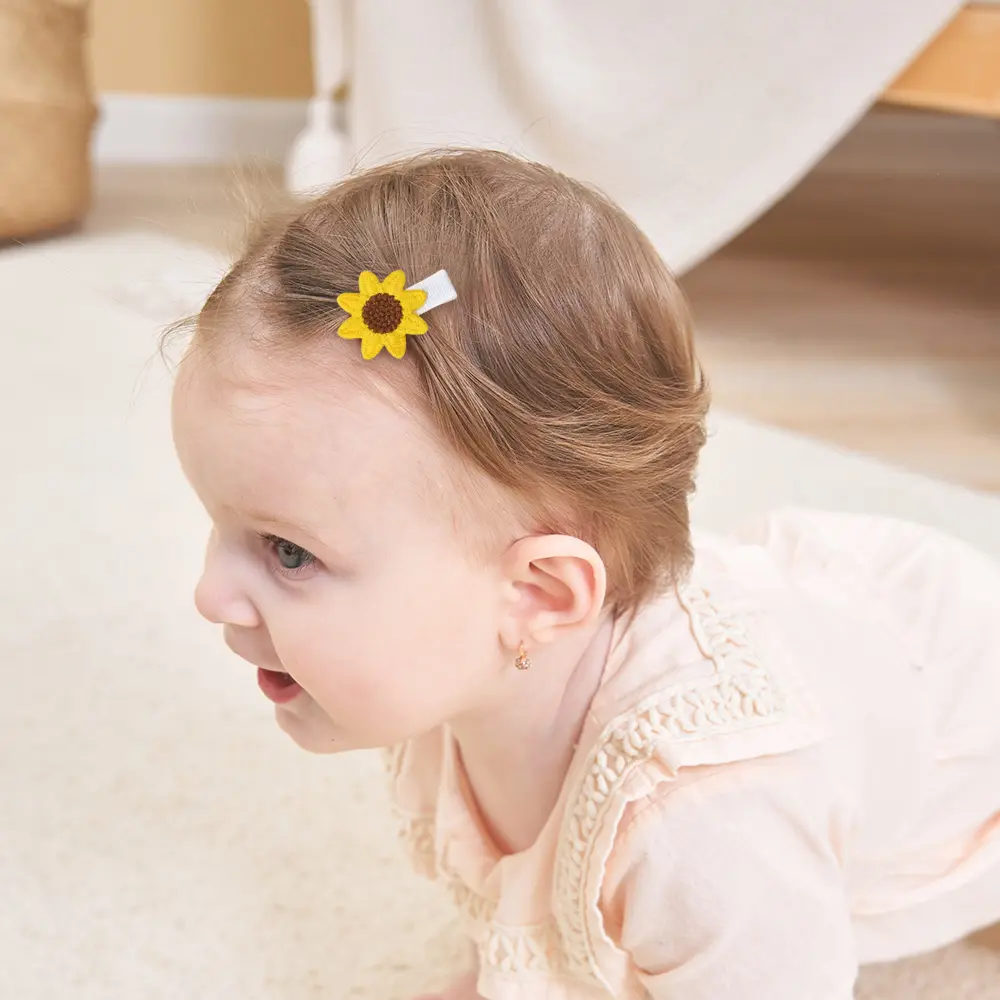 RAINBOW BOWS 10Pcs/Lot Fresh Print Cloth Hair Clips for Kids Exquisite flowers BB Hairpins Girl Hairgripe Headwear Gift Set
