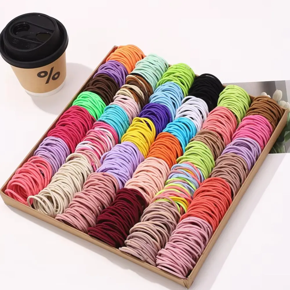 50Pcs Hair Elastics Ties Band Ponytail Holders Rope Scrunchies Hoop Colet Hairband for Woman Men Girls Thin Hairstyle Accessory