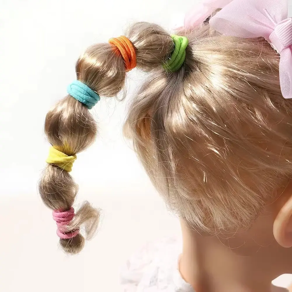 50Pcs Hair Elastics Ties Band Ponytail Holders Rope Scrunchies Hoop Colet Hairband for Woman Men Girls Thin Hairstyle Accessory
