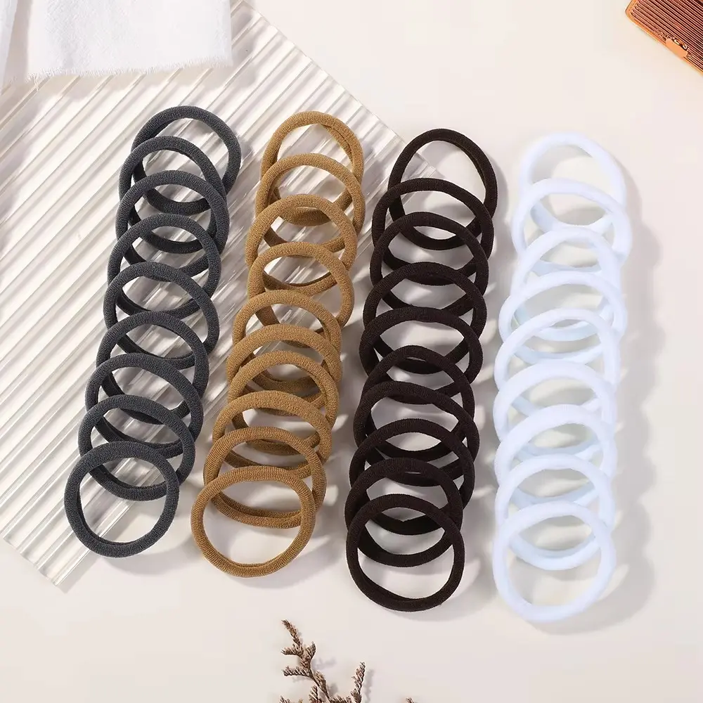 50Pcs Hair Elastics Ties Band Ponytail Holders Rope Scrunchies Hoop Colet Hairband for Woman Men Girls Thin Hairstyle Accessory