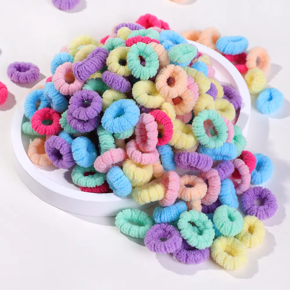 50/100PCS Children Colorful Hair Rubber Band Elastic Hairband Wave Scrunchie for Baby Girls Hair Accessories Kids Head Rope
