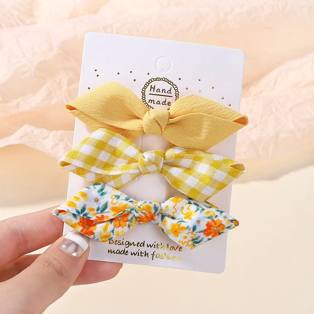RAINBOW BOWS 3Pcs Fresh Printing Hairpins Colorful Bowknot Hairclips for Girls Boutique Children Headwear Kids Lovely Hairgripes