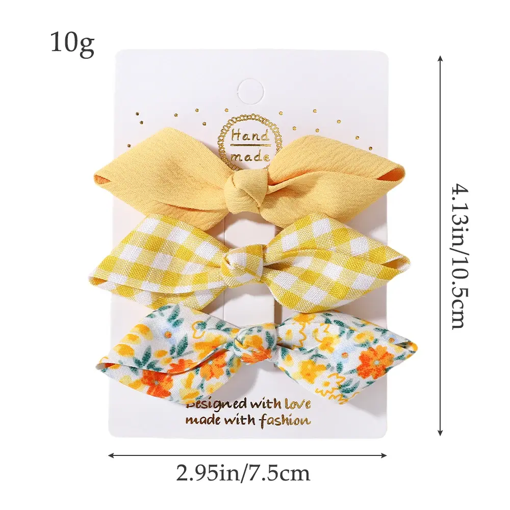 RAINBOW BOWS 3Pcs Fresh Printing Hairpins Colorful Bowknot Hairclips for Girls Boutique Children Headwear Kids Lovely Hairgripes