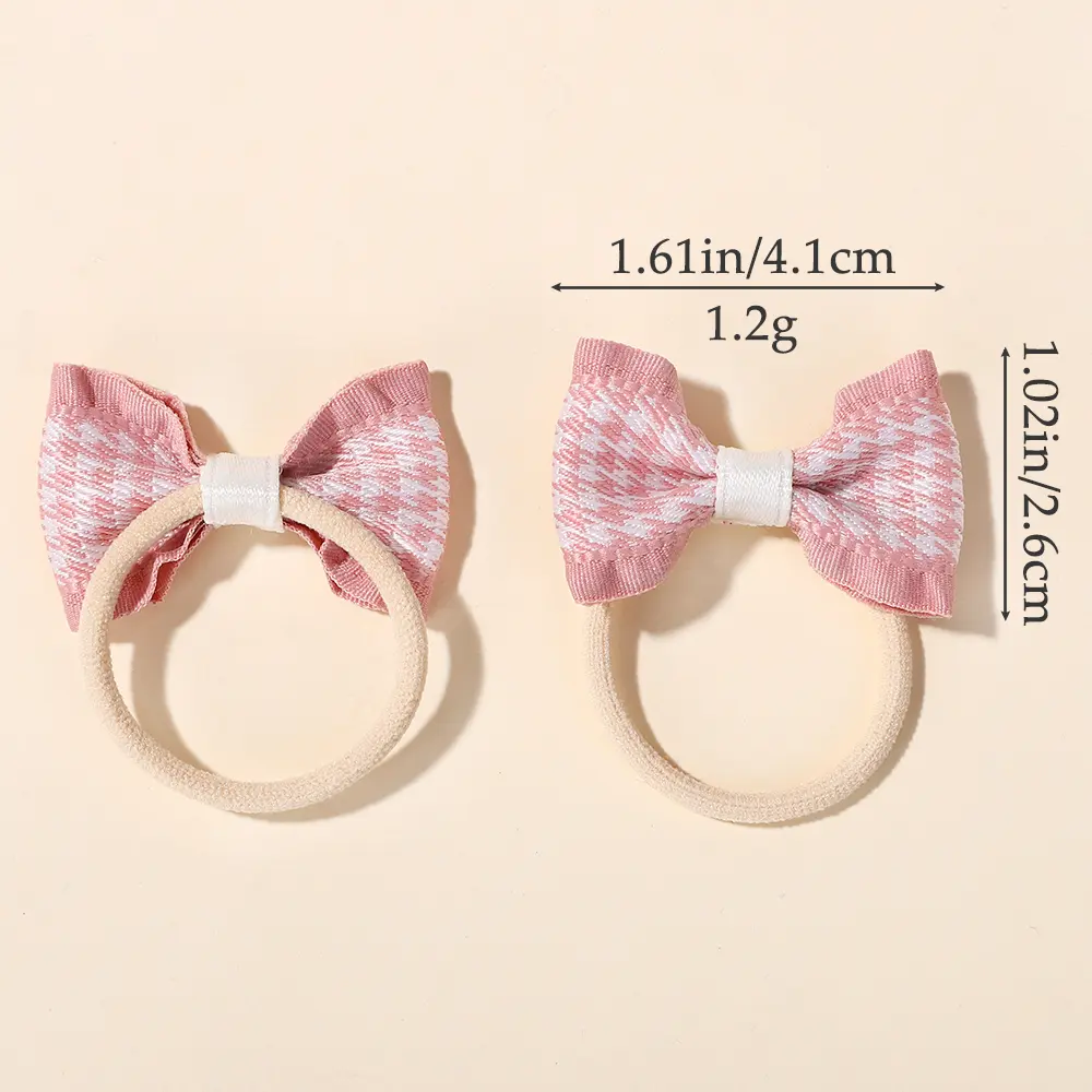 RAINBOW BOWS 10Pcs Cute Fresh Bowknot Hair Bands Head Rope for Baby Girls Double Ponytail Hair Ties Scrunchies Without Cardboard