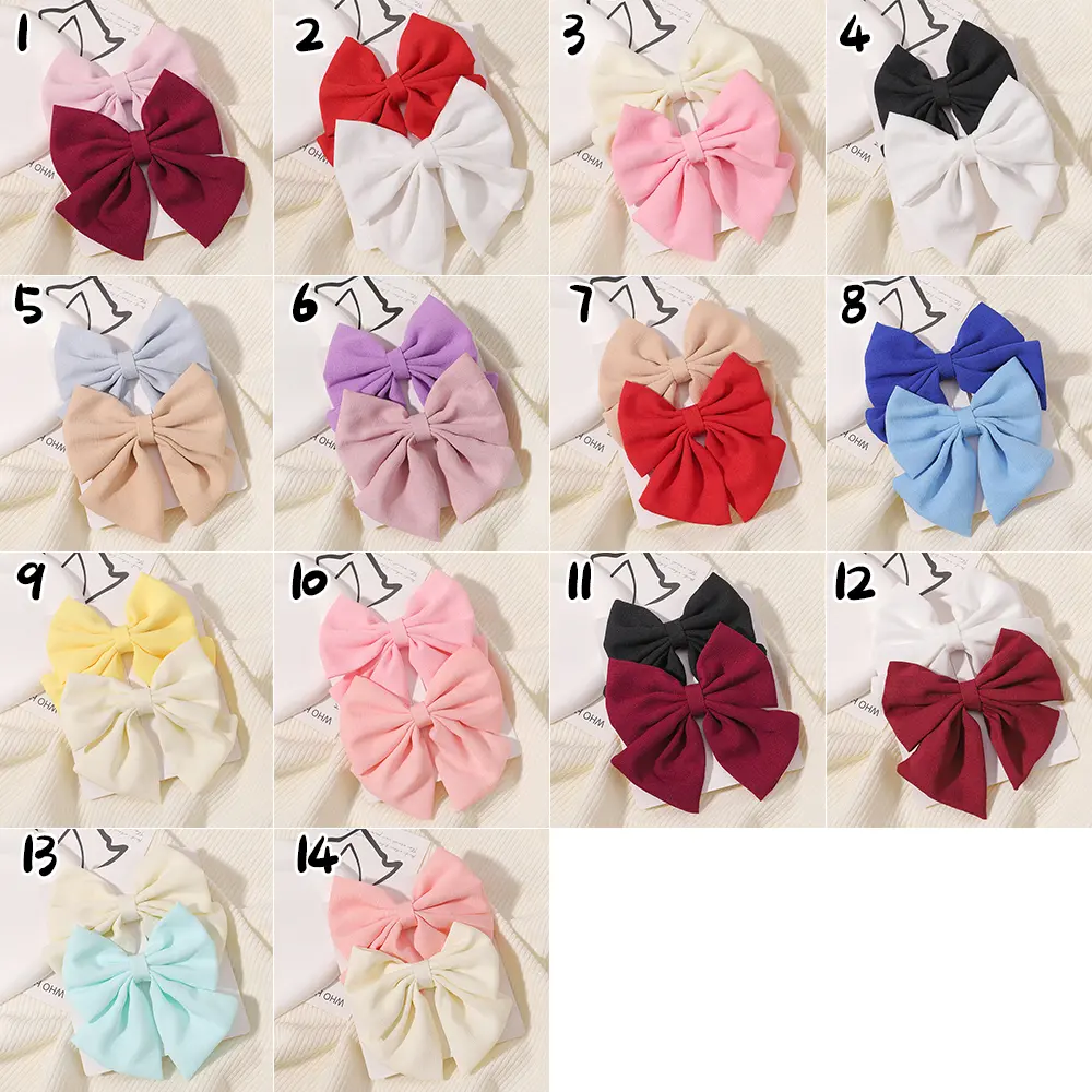 RAINBOW BOWS 2PCS/Lot Grosgrain Ribbon Hair Bows Boutique Hair Clip for Girls Hairgrips New Headwear Kids Hair Accessories Gift