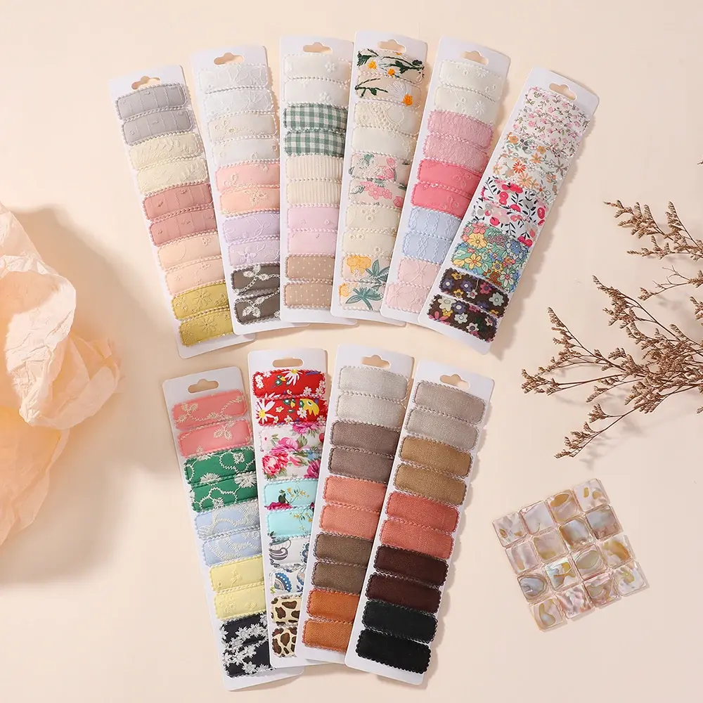 RAINBOW BOWS 20Pcs Lovely Print Floral BB Hair Clips for Girls 2.2'' Dopamine Hairpins Headwear Kids Hair Accessories