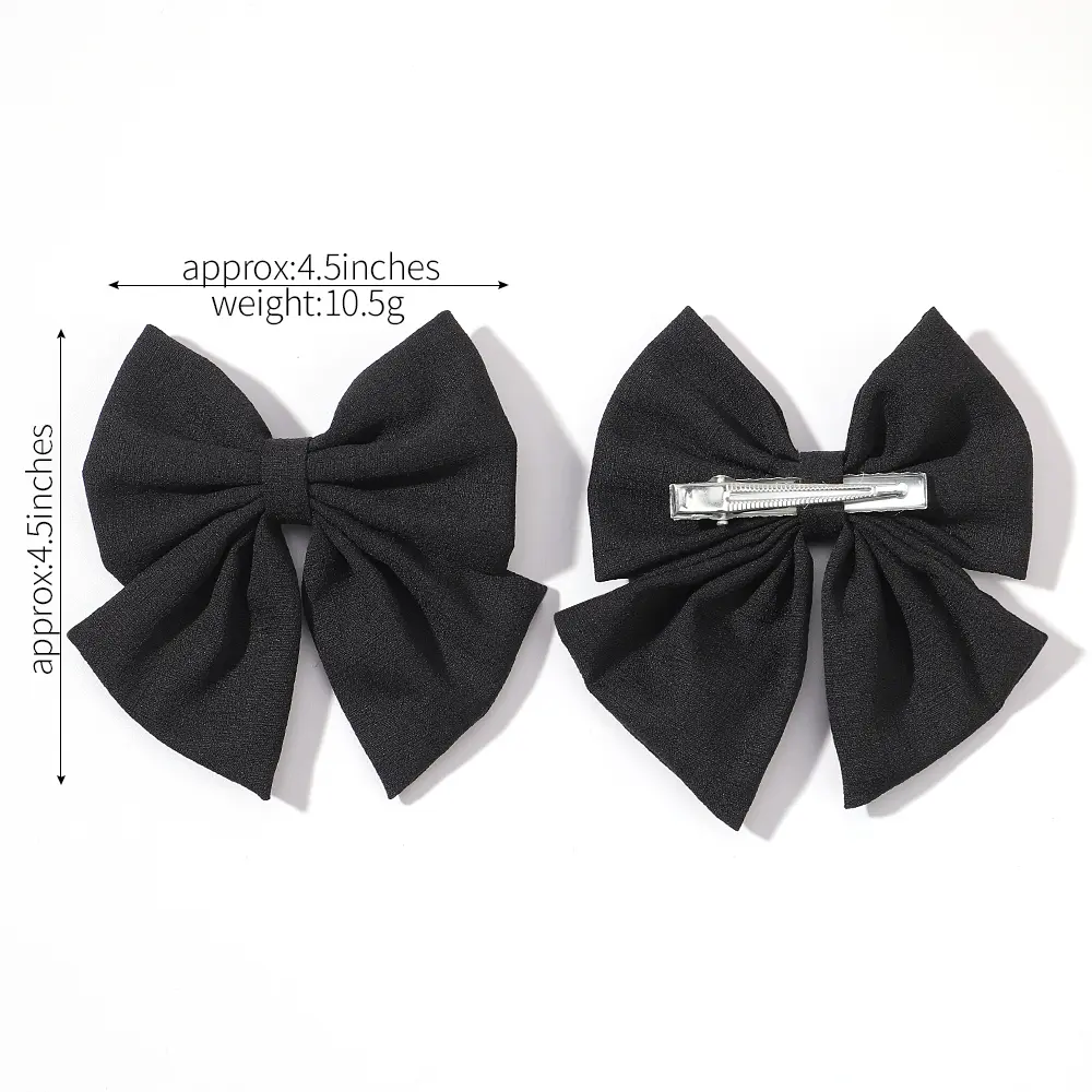 2pcs/set 4.5" Cheer Bow Hair Clip for Girl Lovely Grosgrain Ribbon Hairgripes Children Delicate Bowknot Hair Pins Headwear Set
