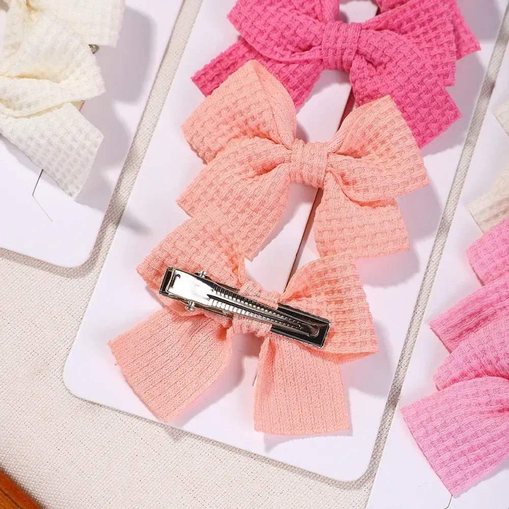 RAINBOW BOWS 6/10Pcs/Set Lovely Ribbon Bowknot Hair Clips for Kids Handmade Baby Girls Hair Accessories