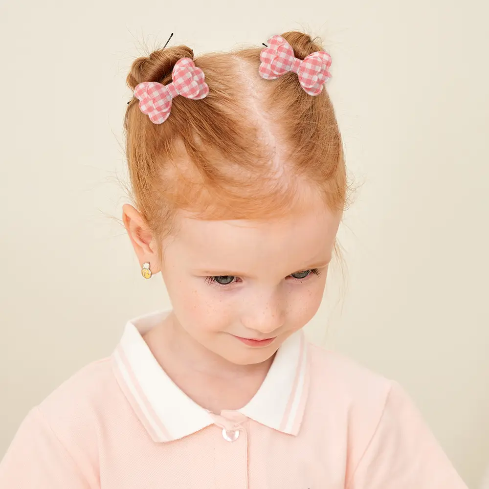 RAINBOW BOWS 10Pcs/lot Candy Colorful Double-Layer Safety Cotton Printed Hair Clip Cute Bangs Hair Accessories Girls Kids Gift