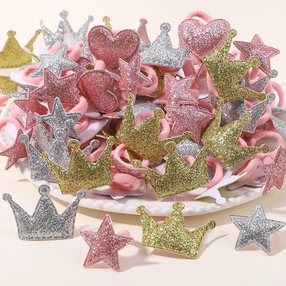 10pcs Love Star Kids Hair Loop No Harm Hair Towel Loop Head Rope Cartoon Ponytail Holder Rubber Band Girls Hair Accessories