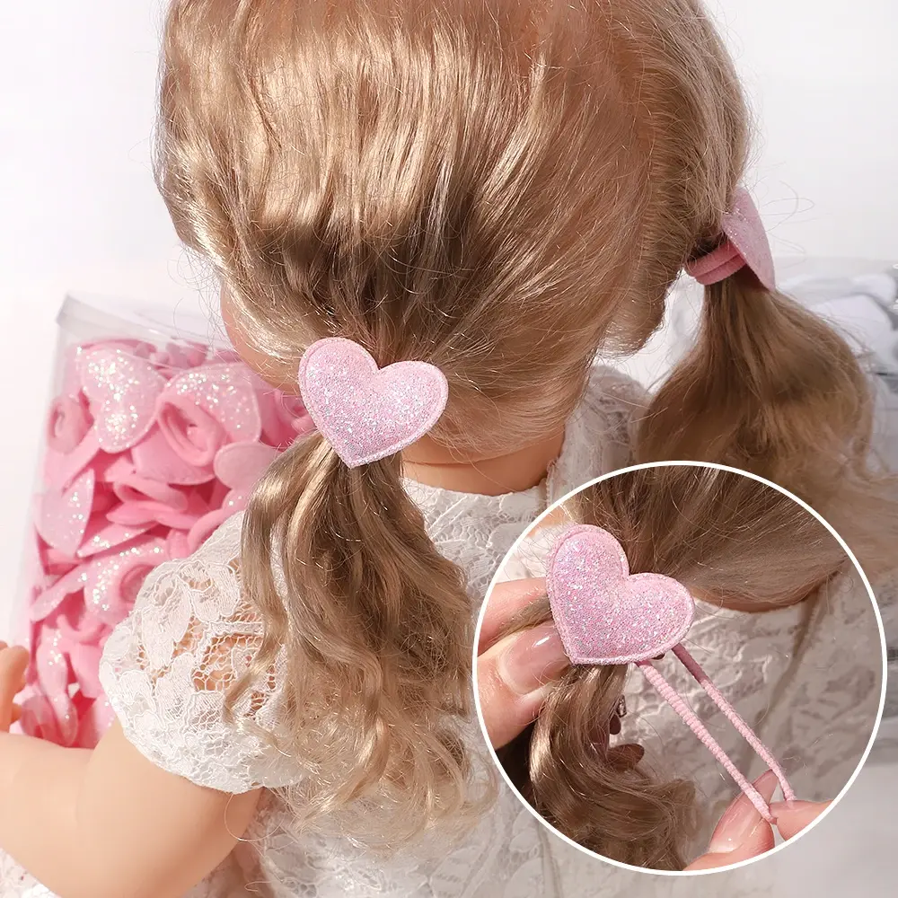 10pcs Love Star Kids Hair Loop No Harm Hair Towel Loop Head Rope Cartoon Ponytail Holder Rubber Band Girls Hair Accessories