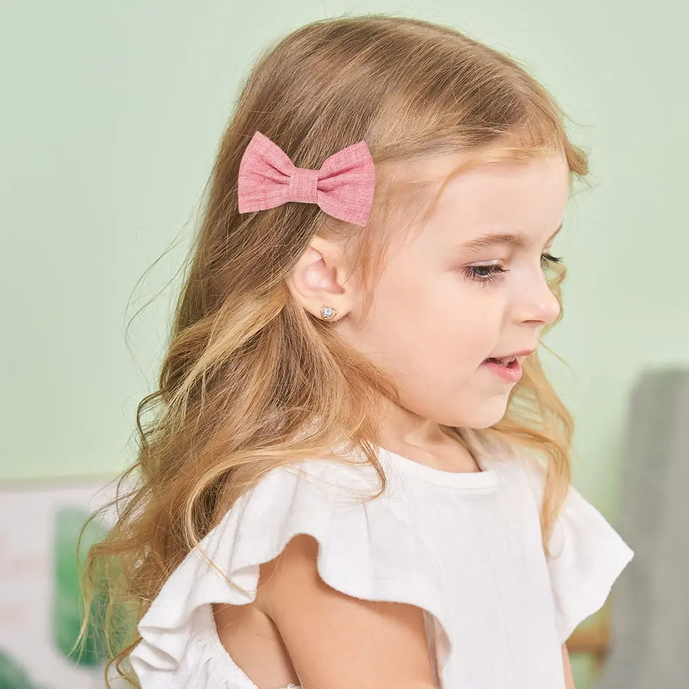 RAINBOW BOWS 10Pcs/set Handmade Fabric Printed Barrette Boutique Mini Bangs Bow Hair Clip Ins Daisy Hairgripes 2025 Spring Style