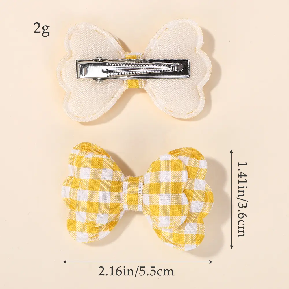 RAINBOW BOWS 10Pcs/lot Candy Colorful Double-Layer Safety Cotton Printed Hair Clip Cute Bangs Hair Accessories Girls Kids Gift