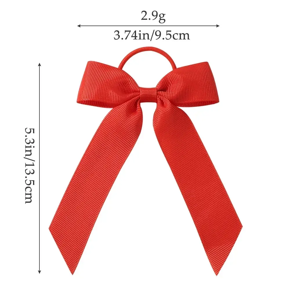 RAIN BOWS 1Pcs Solid Color Ribbon Bows Hair Bands Toddler Cheer Bow Head Rope Kids Basic Ponytail Headwear Hair Accessories