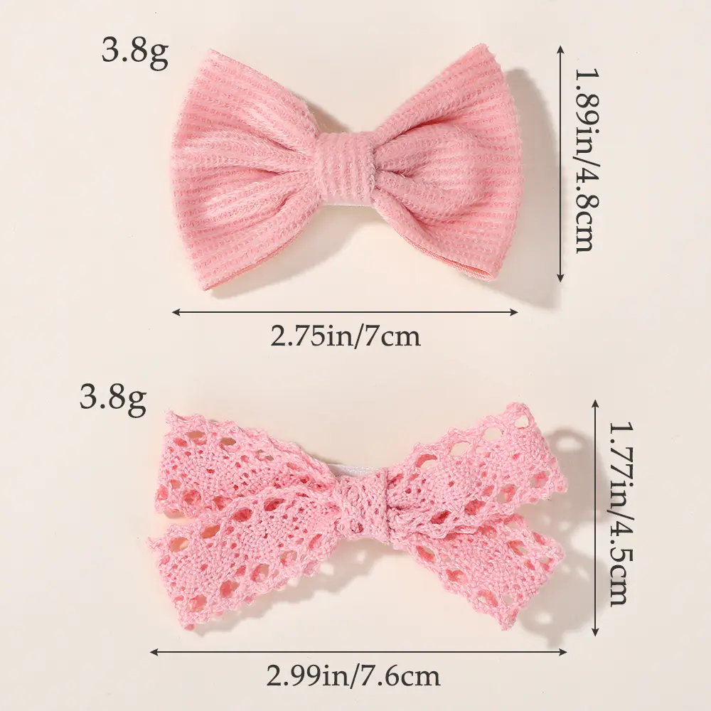 RAINBOW BOWS 4Pcs Simple Nylon Ribbon Hair Bows Clip for Girls Sweet Lace Hairgripes Gift Headwear Set Boutique Kids Barrette