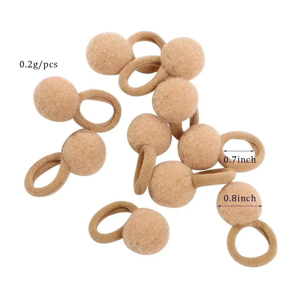 RAINBOW BOWS 10Pcs Elastic Hair Bands Plush Ball Rubber Band for Baby Girls Scrunchie Hair Ties Kids Baby Hair Accessories