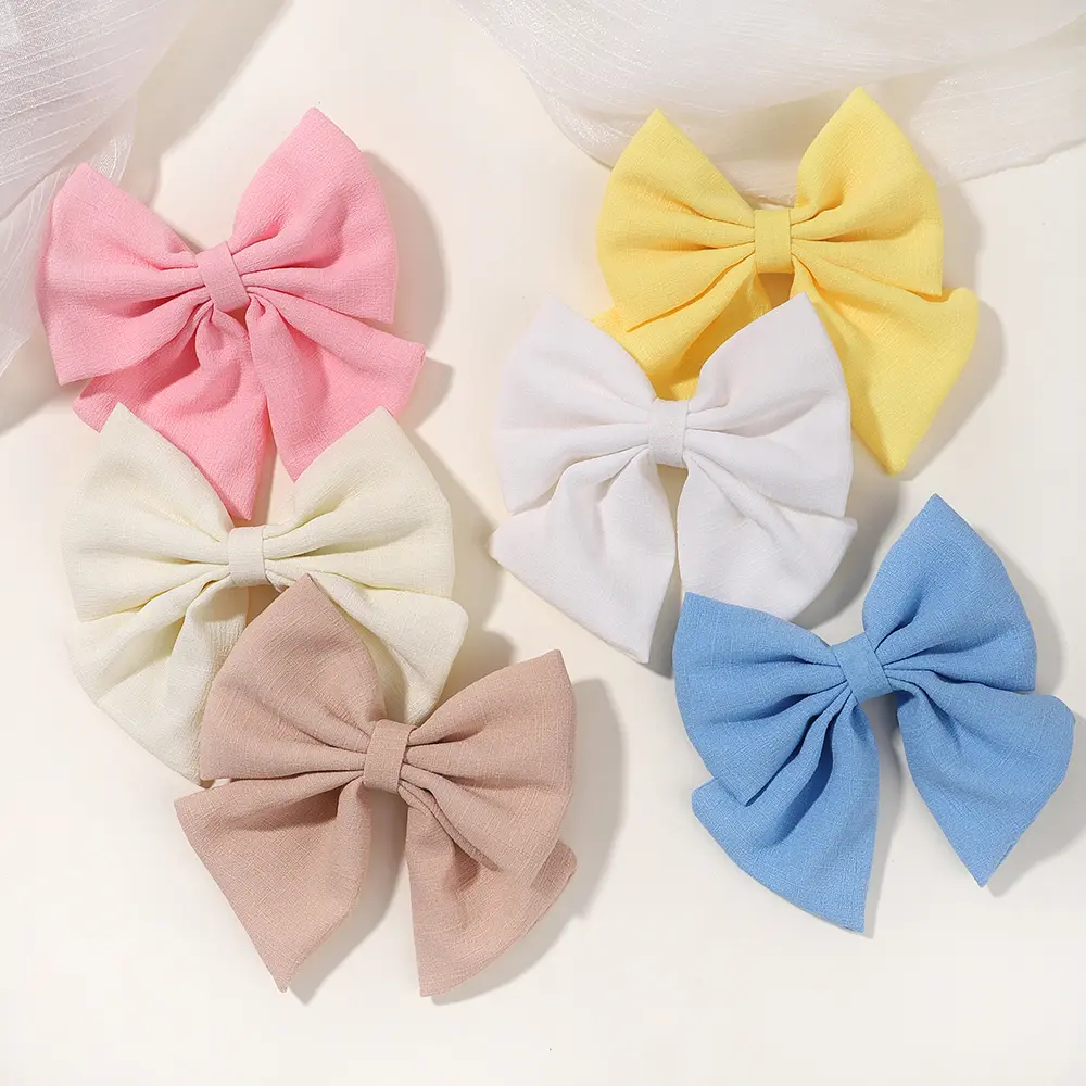 1PC 4.5Inch Lovely Hair Bows Hair Clips for Baby Girls Grosgrain Ribbon Delicate Hairgrips Headwear Kids Hair Accessories