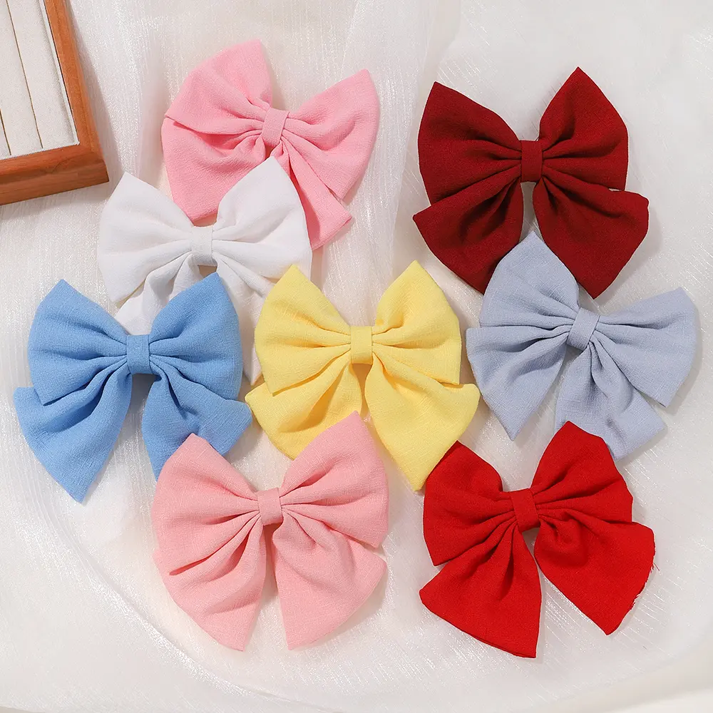 1PC 4.5Inch Lovely Hair Bows Hair Clips for Baby Girls Grosgrain Ribbon Delicate Hairgrips Headwear Kids Hair Accessories