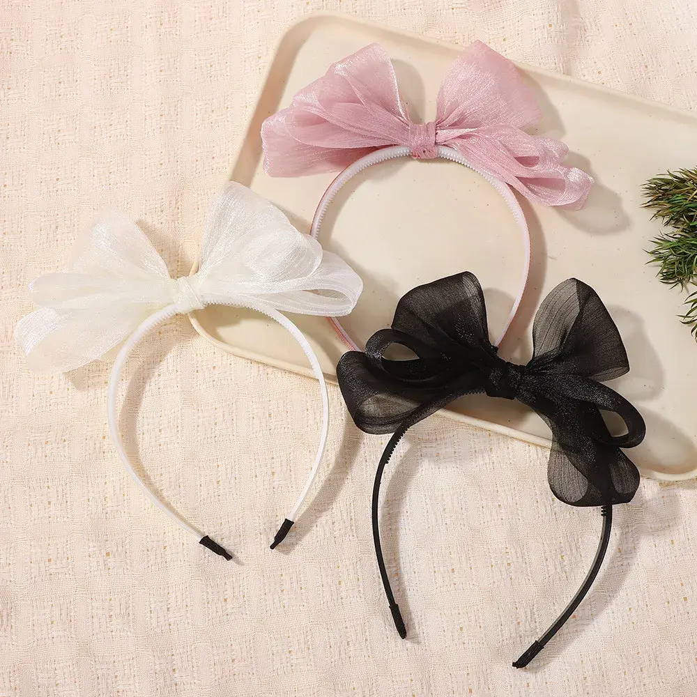 RAINBOW BOWS 1Pcs Sweet Hairbands Double Layered Bowknot Headband for Girls Wedding Party Hairhoop Children's Hair Accessories