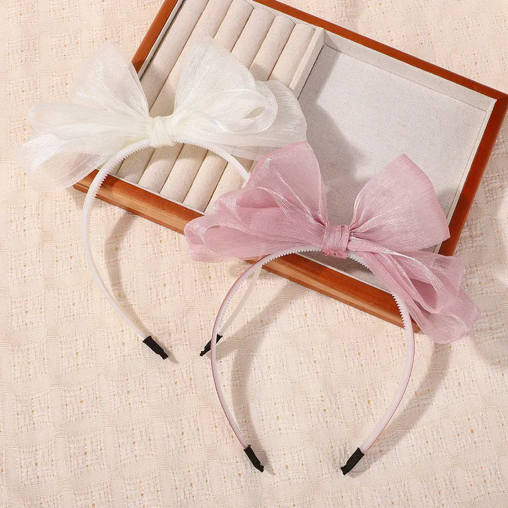 RAINBOW BOWS 1Pcs Sweet Hairbands Double Layered Bowknot Headband for Girls Wedding Party Hairhoop Children's Hair Accessories