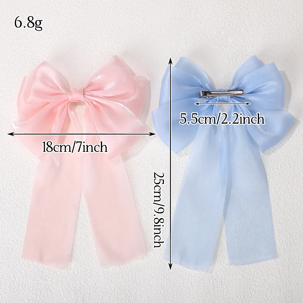 RAINBOW BOWS 1Pcs Cream Colored Bow Hair Clip Super Fairy Back Head Clips Elegant Women Ponytail Fahion Hair Accessories