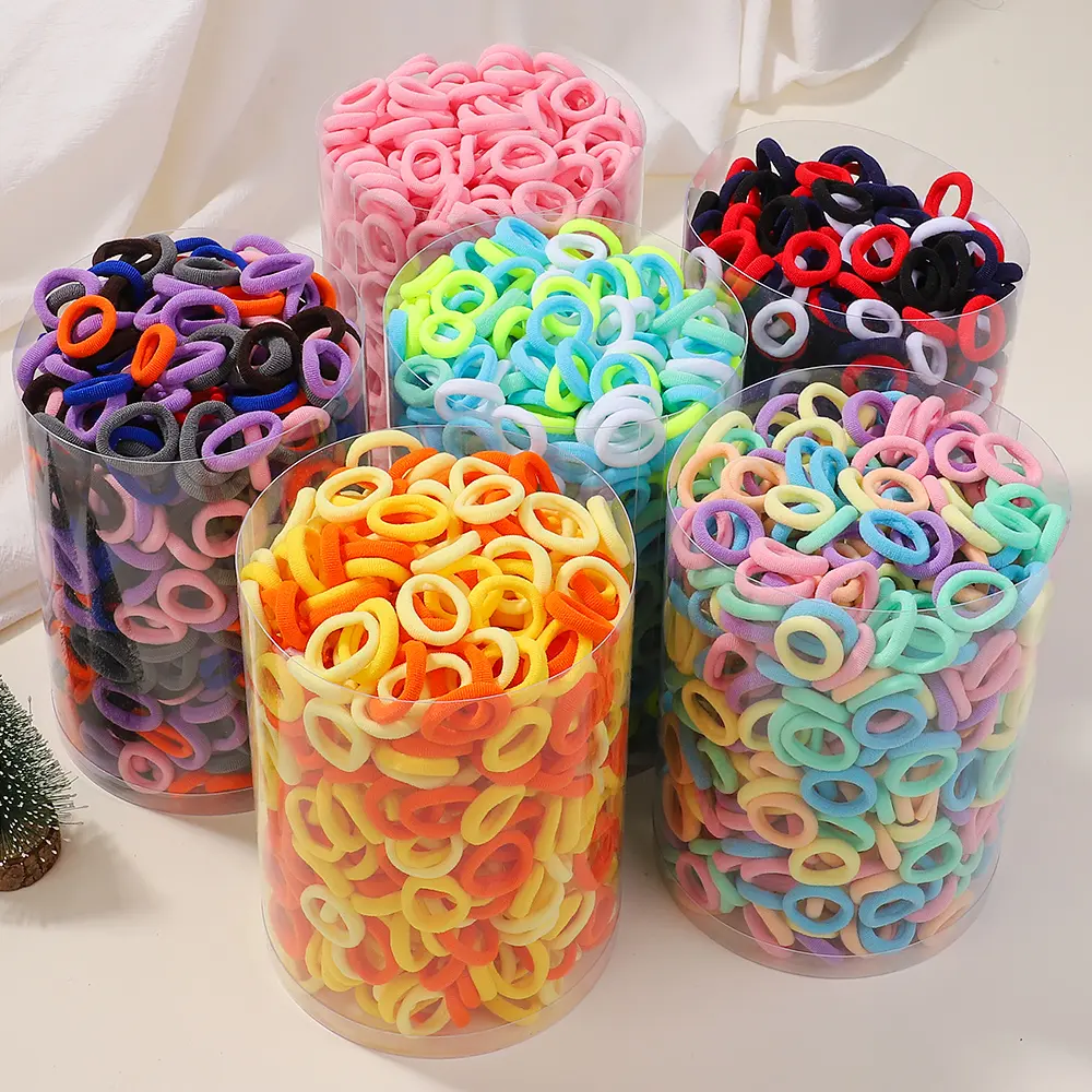 50/100/300pcs Hair Bands for Children Colorful Nylon Scrunchie Hair Ties Rubber Band Kid Elastic Hair Band Girl Hair Accessories