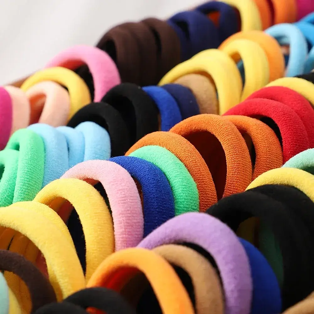 30Pcs/Set Elastic Basic Hair Bands Girls Colorful Nylon Rubber Bands Head Rope Scrunchies Kids Ponytail Holder Hair Accessories