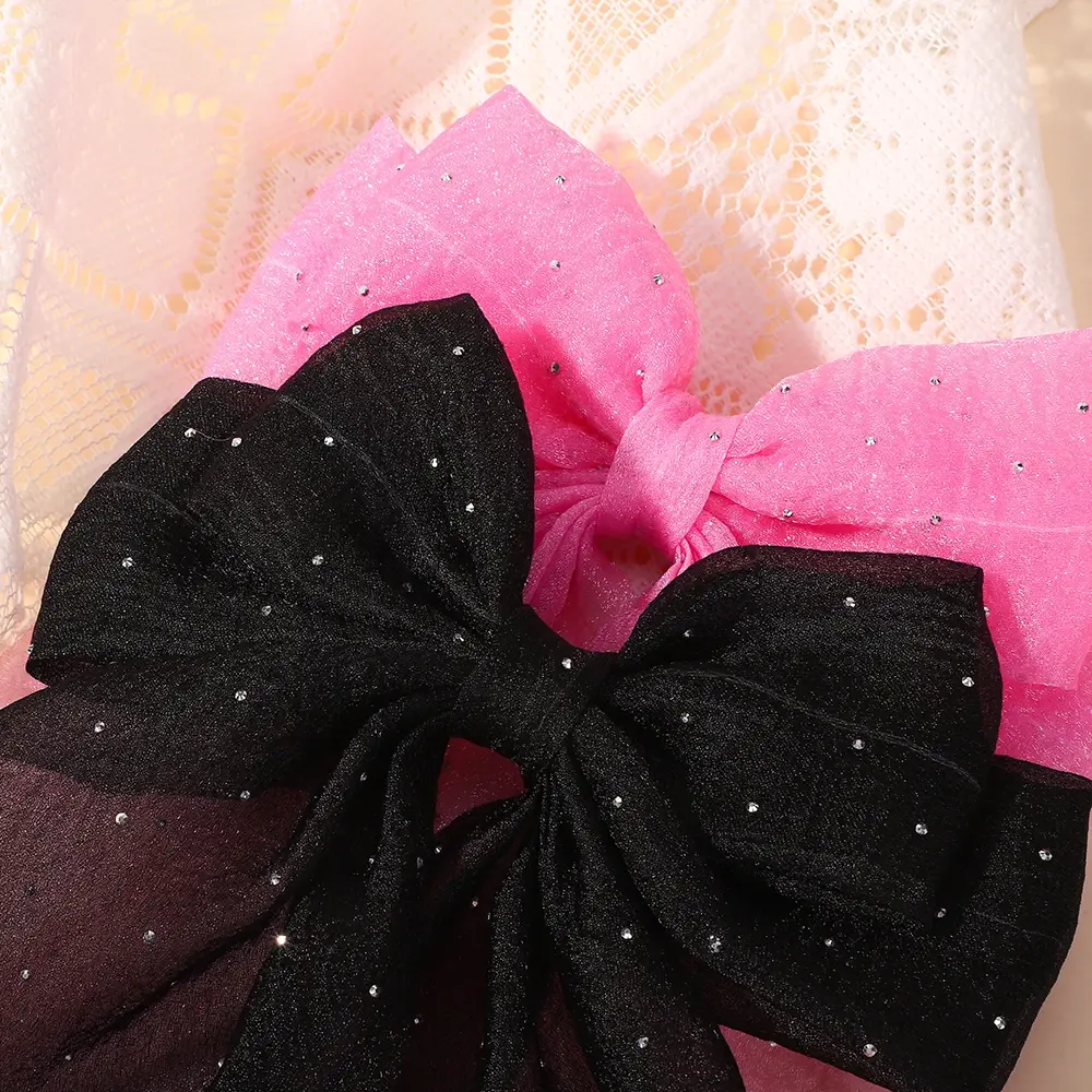 RAINBOW BOWS 1PCS Elegant Large Bow Ribbon Hair Clip Women Simple Satin Spring Clip Ponytail Bow Hairpin Girls Hair Accessories