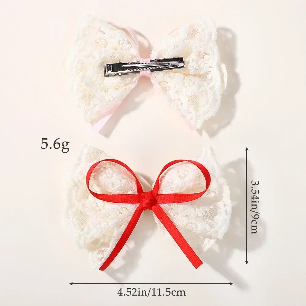 LOVEKIKI 1Pcs Lace Hair Clips for Girl Sweet Bowknot Women Ponytail Hairpins Barrettes Handmade Headdress Kids Hair Accessories