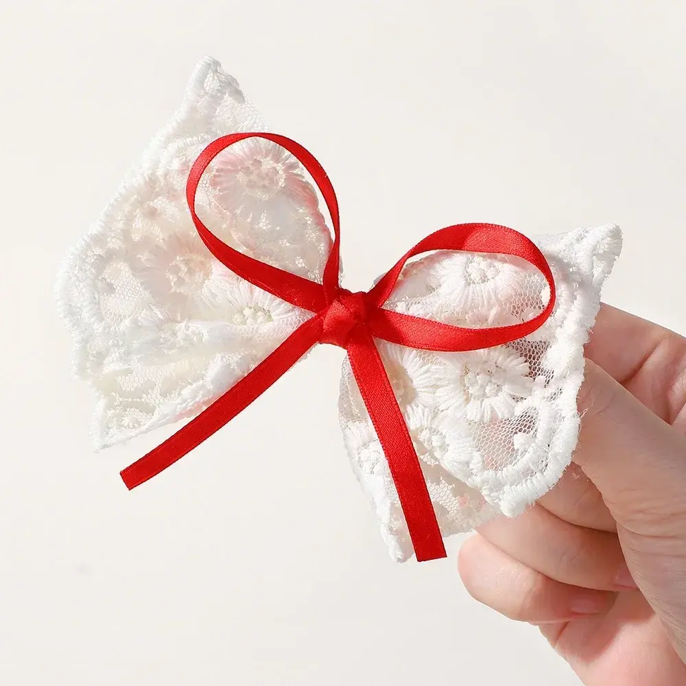 LOVEKIKI 1Pcs Lace Hair Clips for Girl Sweet Bowknot Women Ponytail Hairpins Barrettes Handmade Headdress Kids Hair Accessories