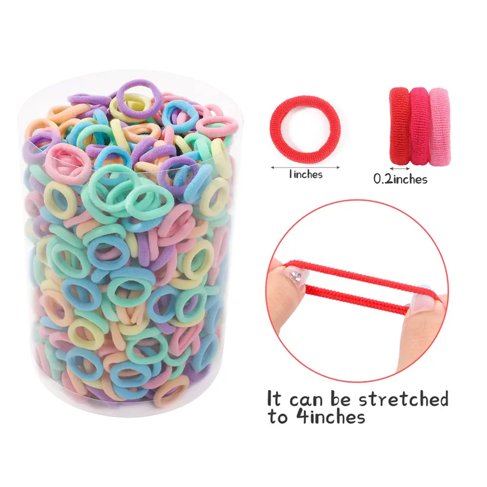50/100/300pcs Hair Bands for Children Colorful Nylon Scrunchie Hair Ties Rubber Band Kid Elastic Hair Band Girl Hair Accessories