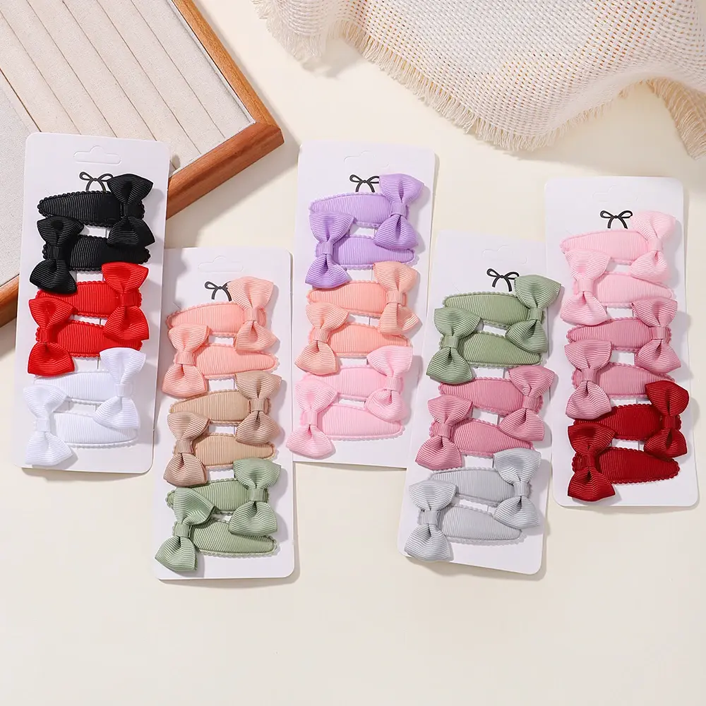 Children Fresh Hair Clips Set Girl Sweet Printe Flower Hairpin Lovely Kids Hair Accessories Cloth Barrettes Headdress Hairgrips