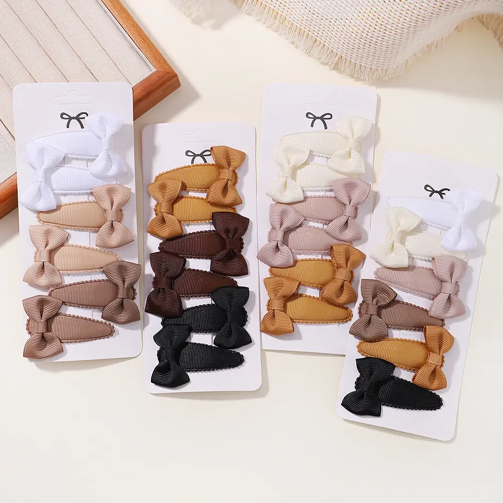 Children Fresh Hair Clips Set Girl Sweet Printe Flower Hairpin Lovely Kids Hair Accessories Cloth Barrettes Headdress Hairgrips