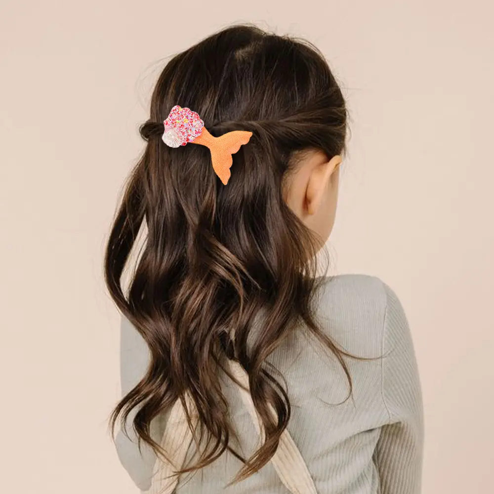 1PC Sequin Fish Tail Hair Clip for Girl Toddler Headwear Delicate Mermaid Hairpins Dress Up Kids Hair Accessories Wholesale