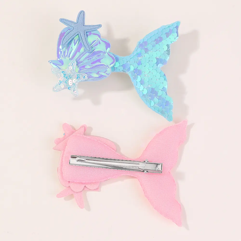 1PC Sequin Fish Tail Hair Clip for Girl Toddler Headwear Delicate Mermaid Hairpins Dress Up Kids Hair Accessories Wholesale