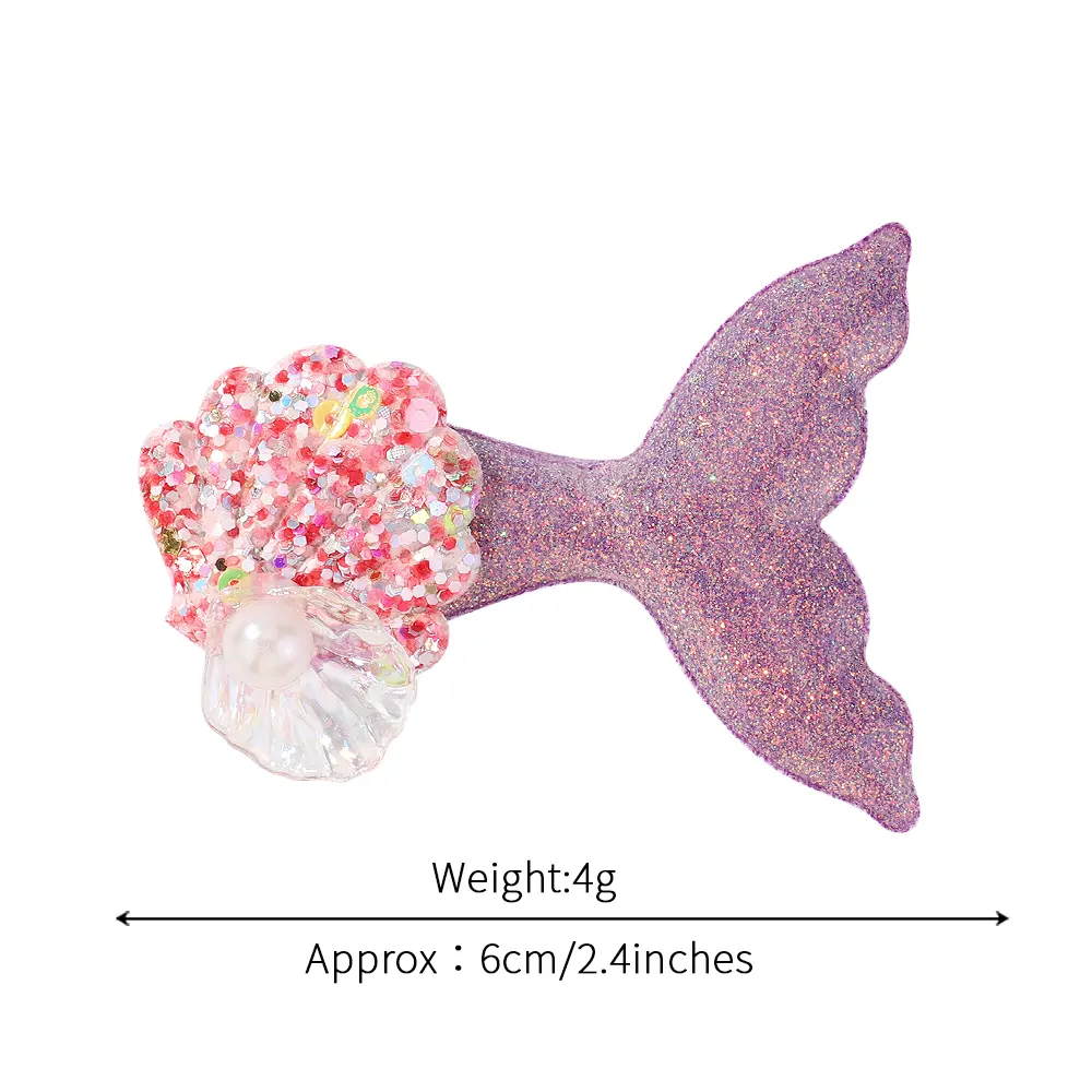 1PC Sequin Fish Tail Hair Clip for Girl Toddler Headwear Delicate Mermaid Hairpins Dress Up Kids Hair Accessories Wholesale