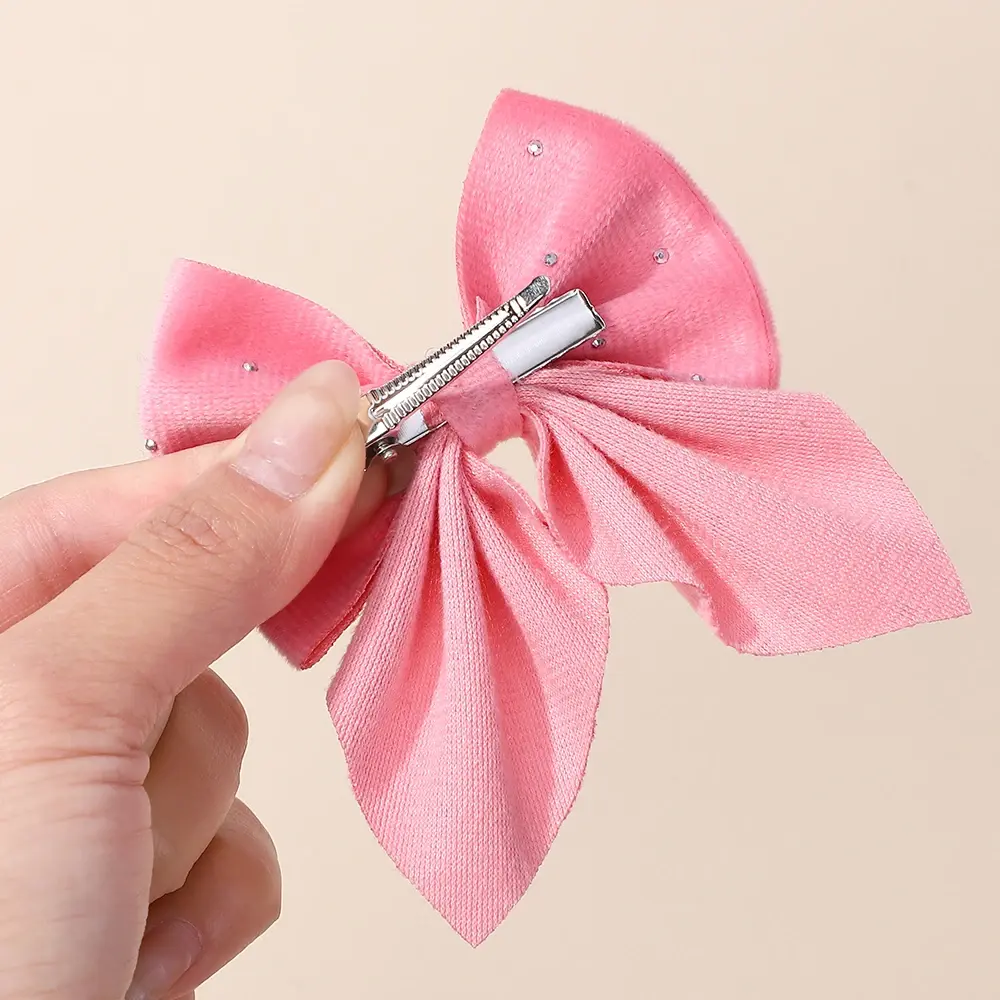 RAINBOW BOWS 2Pcs/lot Starry Dots Red Velvet Bow Hair Pins Hair Clips Kids Girls Barrettes Ponytail Holder Headwear Accessories