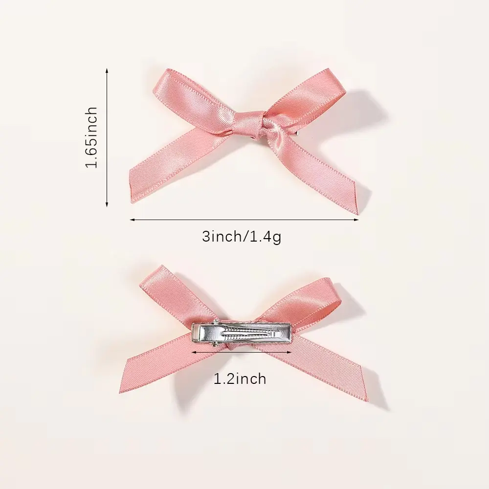 RAINBOW BOWS Girls' Sweet Bowknot Hair Clips White Black Cheer Hairpins Ribbon Bow Headwear Barrettes Women Hair Accessories