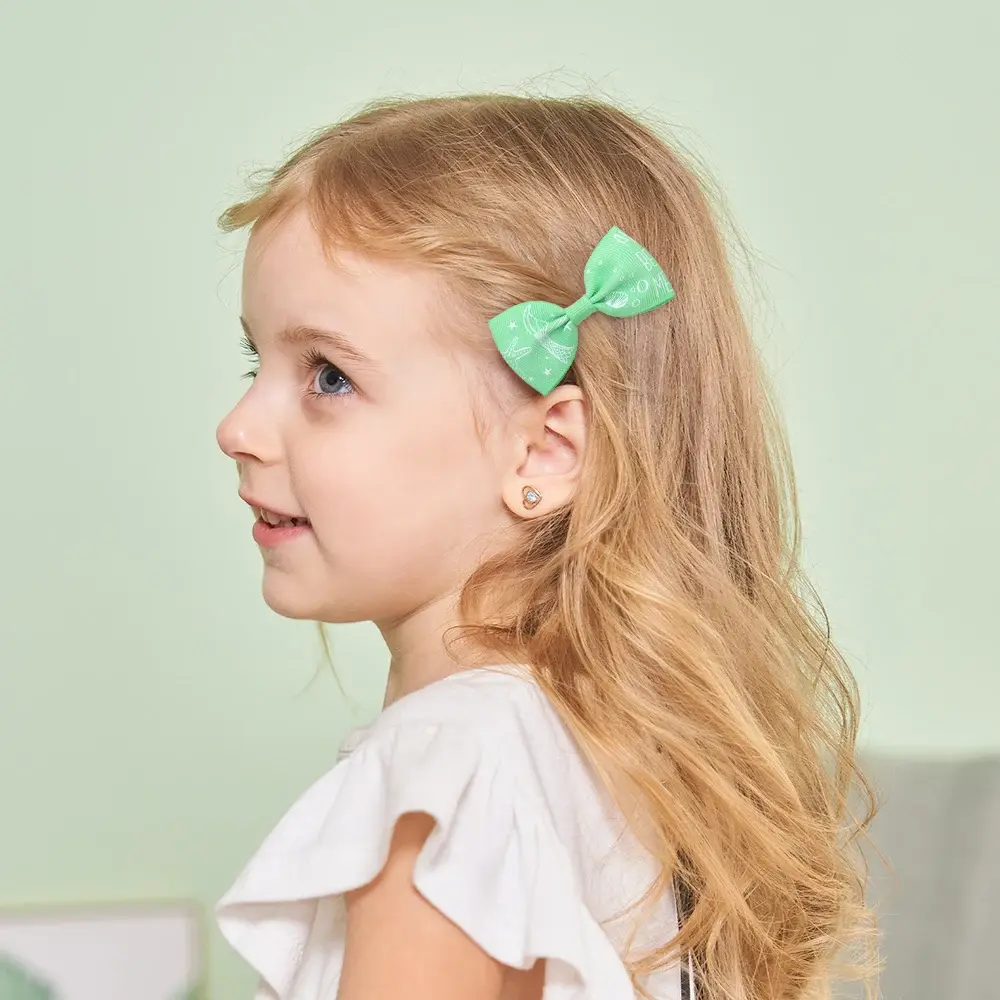 500 Pcs/lot 2.75" Rainbow Unicorn Star Hair Bows Clip for Girls Random Color Hairgrips Headwear Child Hair Accessories Wholesale