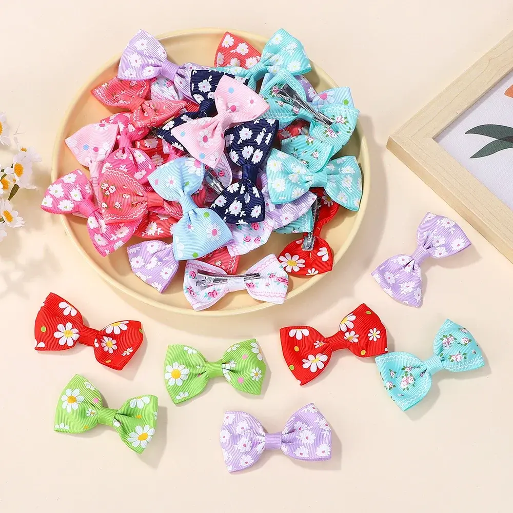 600pcs/set 2.63''Random Colorful Daisy Flower Hair Bows Clip for Baby Girls 2025 Summer Beach Hairpins Headwear Hair Accessories
