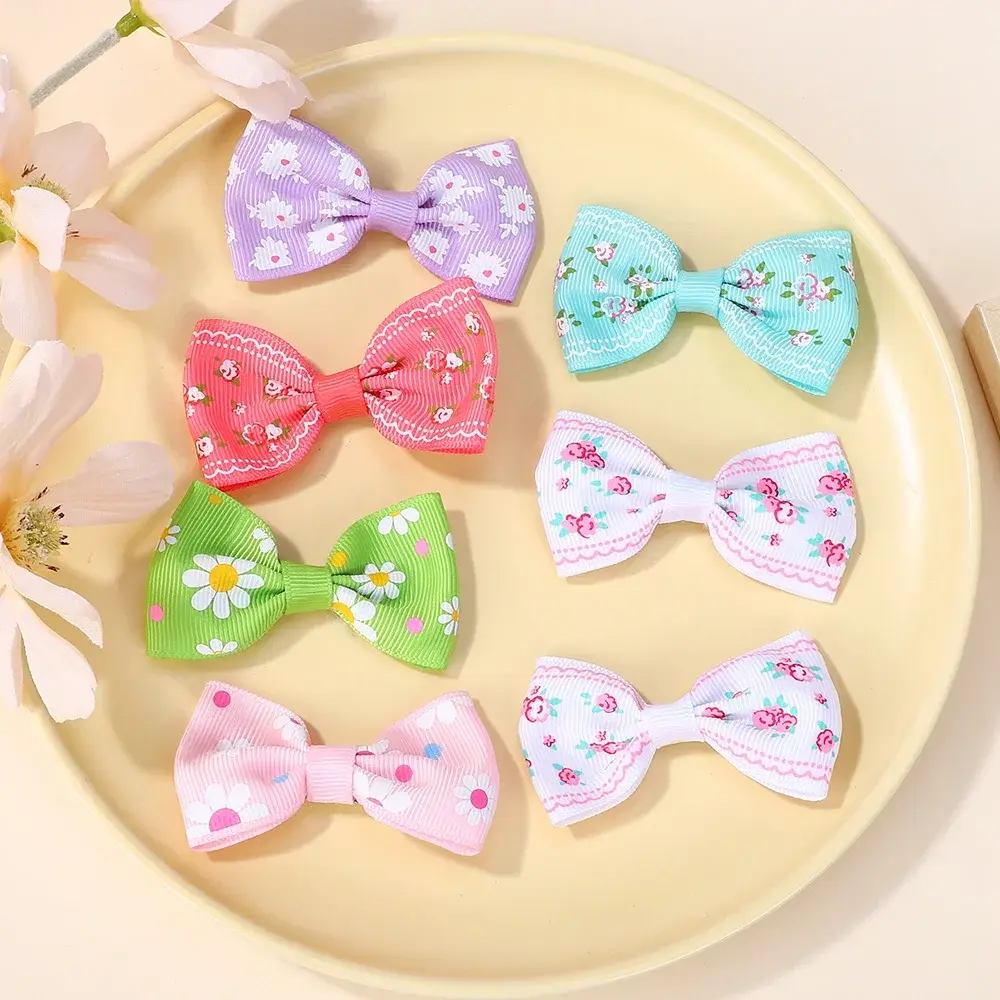 600pcs/set 2.63''Random Colorful Daisy Flower Hair Bows Clip for Baby Girls 2025 Summer Beach Hairpins Headwear Hair Accessories