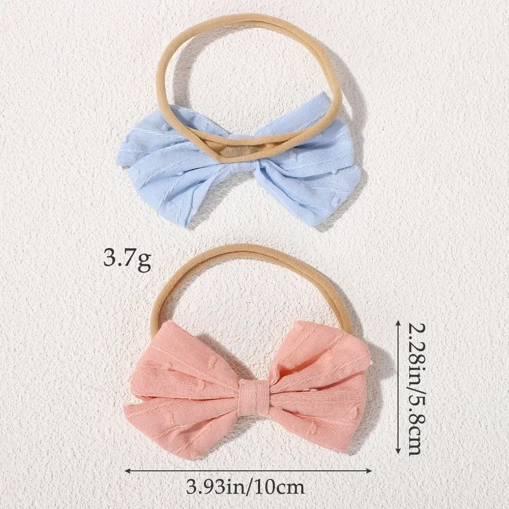 RAINBOW BOWS 3Pcs Cute Bows Nylon Hair Band for Baby Rural Style Printed Sweet Headband Elastic Non Hair Damaging Headdress